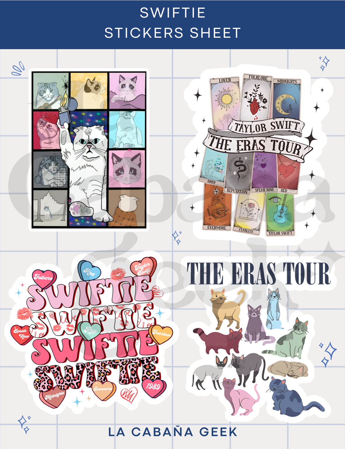 Stickers Sheet - Swiftie (cat's version) - Taylor Swift.