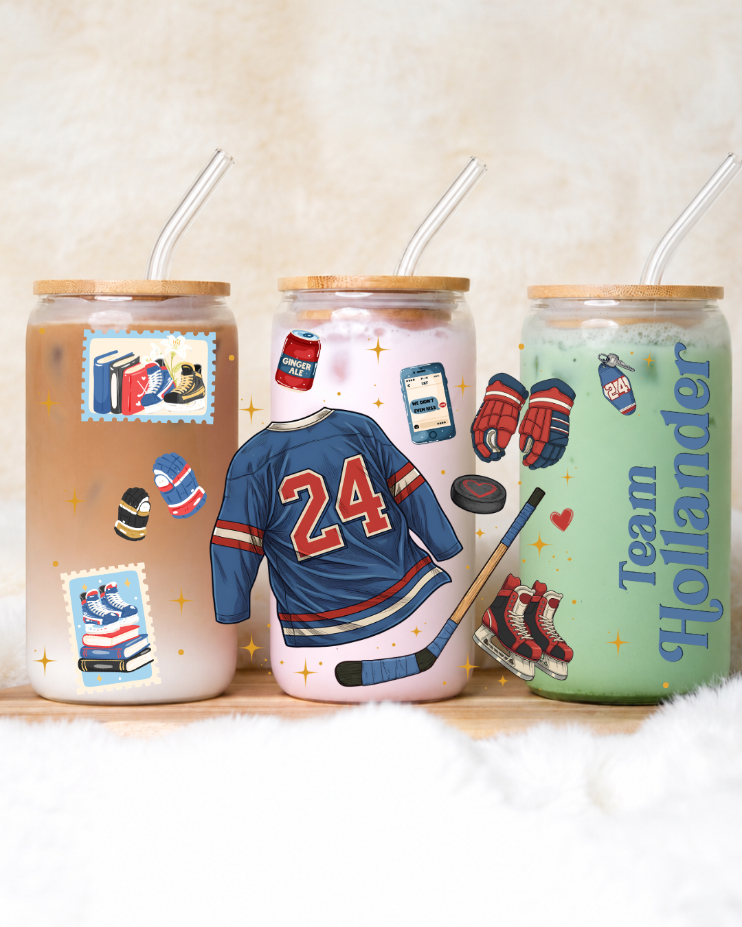 Vaso de vidrio - Team Hollander🍁🏒 - 550ml