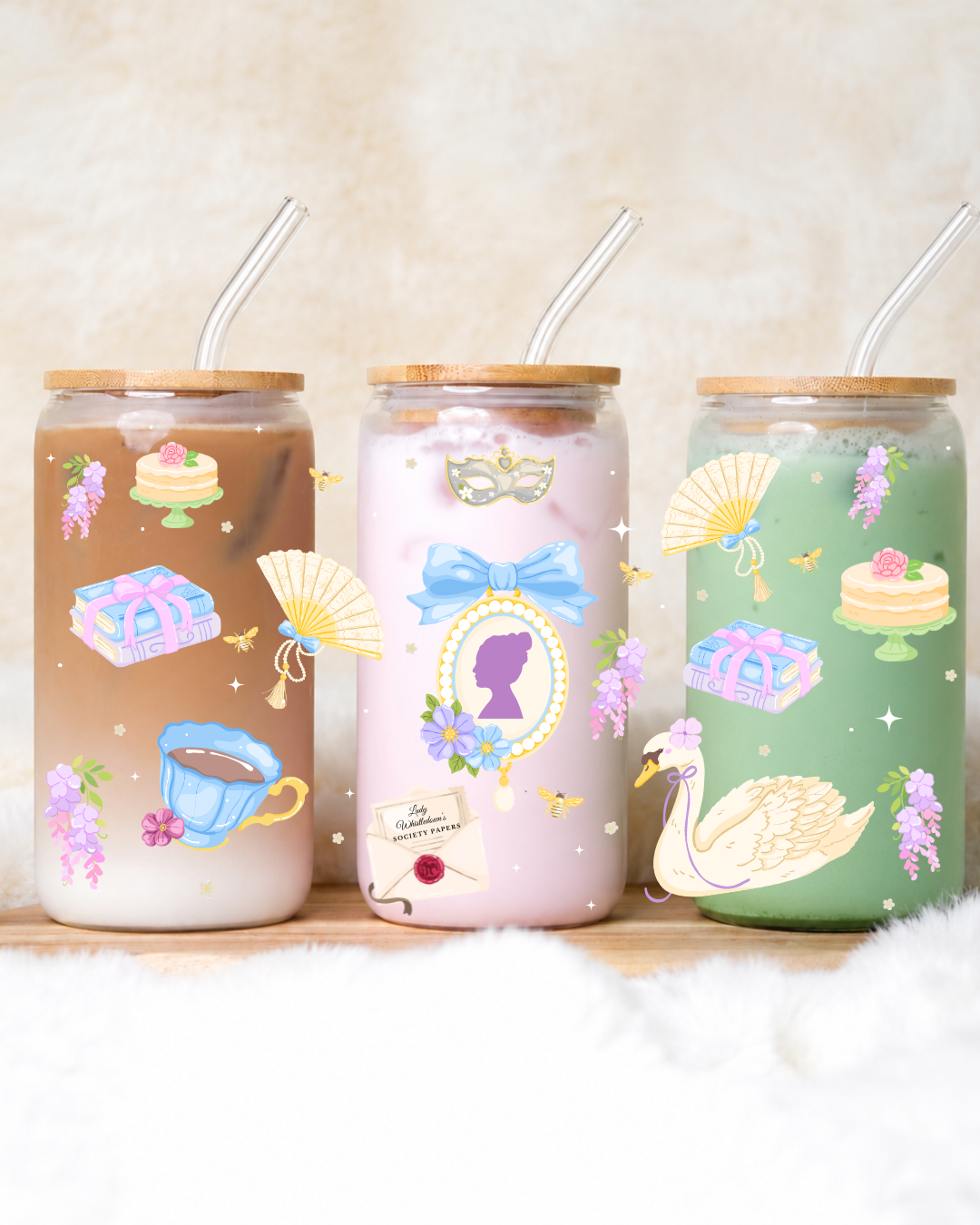 Vaso de vidrio - Regency Dreams 🦢 - 550ml