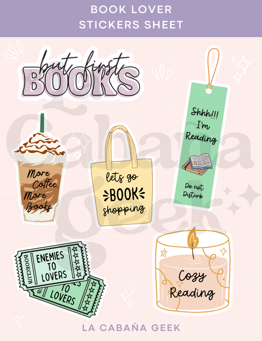 Stickers Sheet - Book Lover