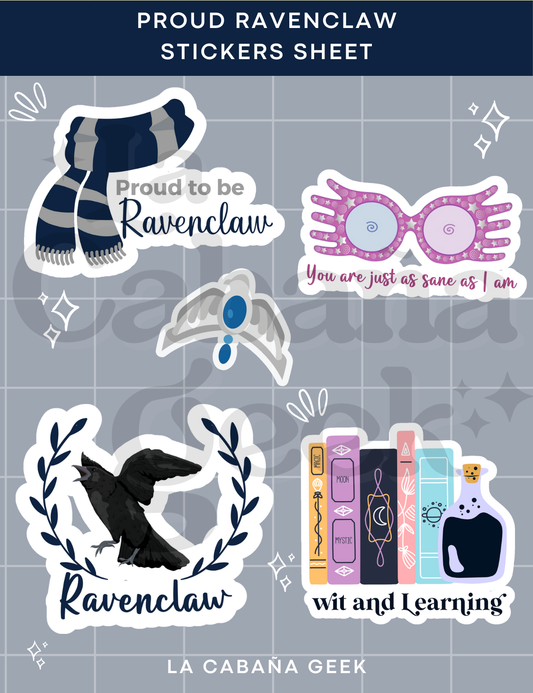 Stickers Sheet - Ravenclaw - Harry Potter.