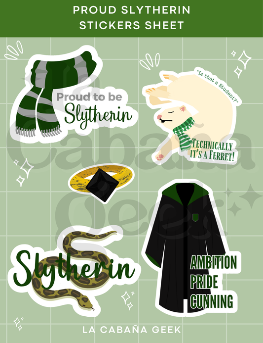 Stickers Sheet - Slytherin - Harry Potter.