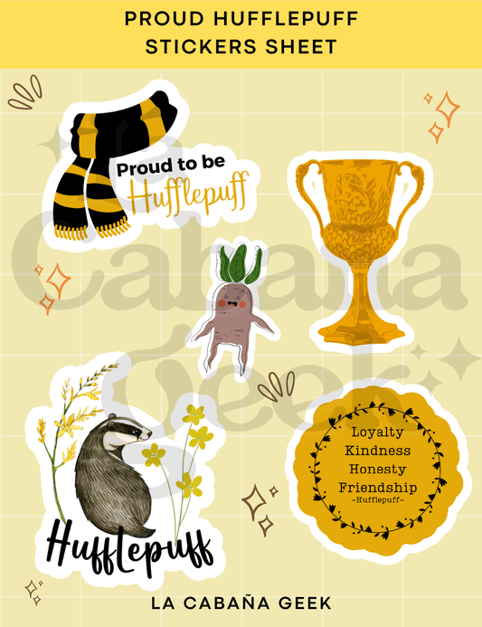 Stickers Sheet - Hufflepuff - Harry Potter.